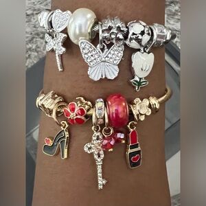 Charm Bracelet Lot Womens gift sets bangles gold silver bracelet charm butterfly